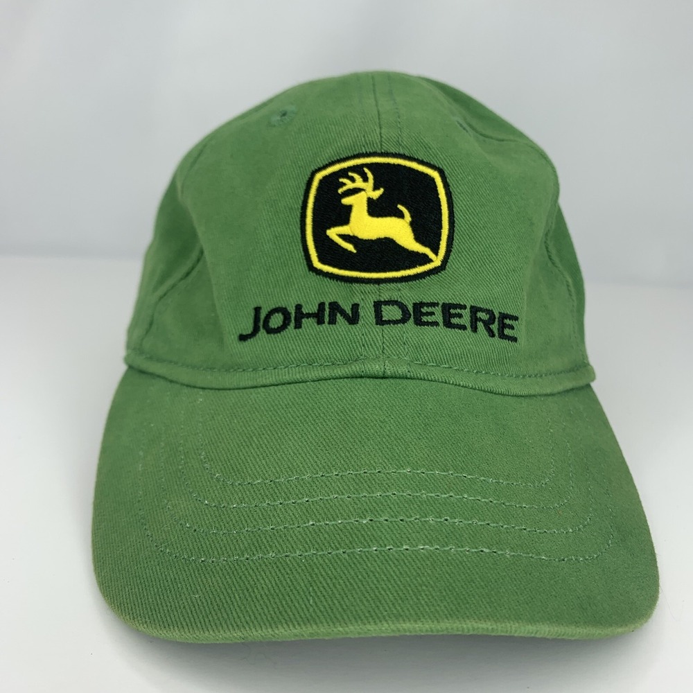 John Deere Hat Youth / Toddler Size Stretch Green Cap w/ No Hard Button On Top